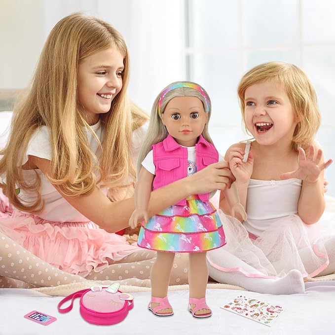 18 Inch American Doll Clothes and Accessories Casual Playset for Parent-Child Interaction Birthday Christmas Thanksgiving Day Gift Outdoor Accessories (Not Include Doll)