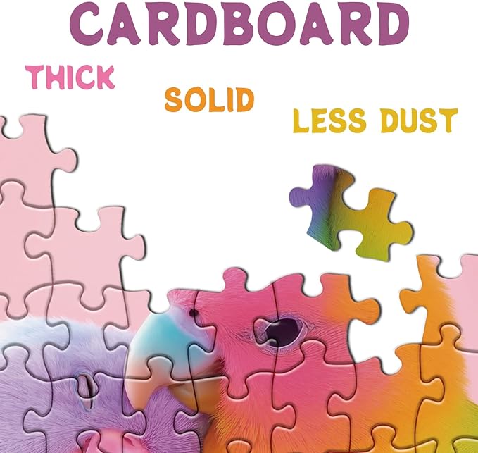 Colorful Love Bird Puzzles for Adults 1000 Pieces, Cute Animal Jigsaw Puzzles, Pink Scene Art Puzzles