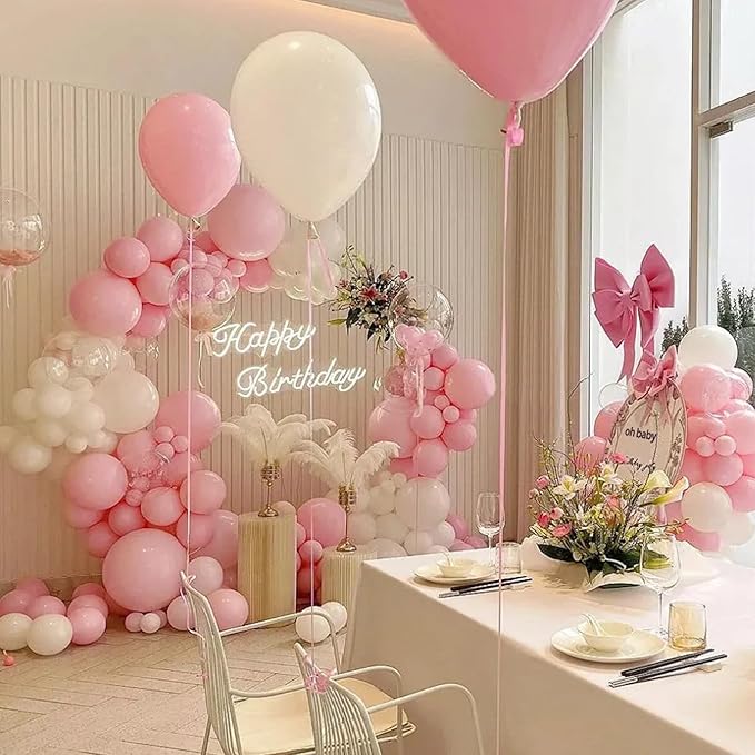 Pastel Pink Balloons 12 Inch 100 Pack light Pink Latex Balloons Baby Pink Party Balloons Round Helium Balloons for Girls Womens Birthday Wedding Anniversary Baby Shower Decorations
