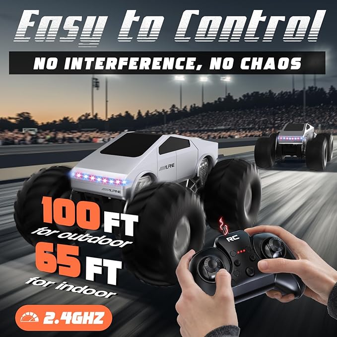 Remote Control Car, 1:16 RC Cars Scale All Terrain Electric Vehicle, LED Lights Toys Monster Trucks, Brithday Gift for Boys Girls & Adults