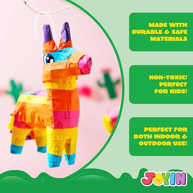 3 pcs Mini Donkey Pinatas 7"x5.5" Cinco De Mayo Rainbow Color for Fun Fiesta Taco Party Supplies, Luau Event Photo Props, Mexican Theme Decoration, Carnivals Festivals, Taco Tuesday Event