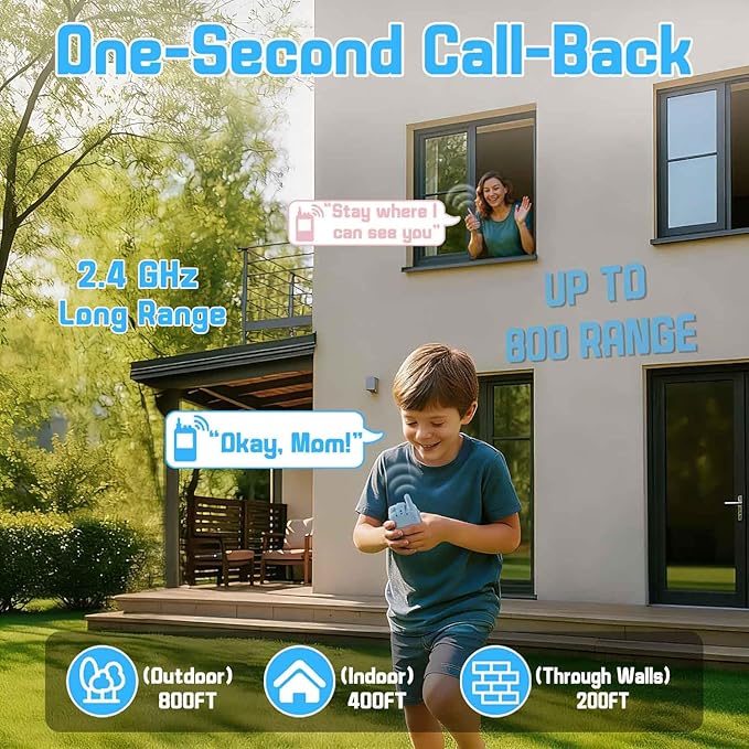 𝟮𝟬𝟮6𝗡𝗲𝘄 Kids Video Walkie Talkie, Upgraded Version 2 Pack Rechargeable Kids Video Walkie Talkie, Indoor Outdoor Family Toy, Camping, Hiking, Suitable for Boys and Girls