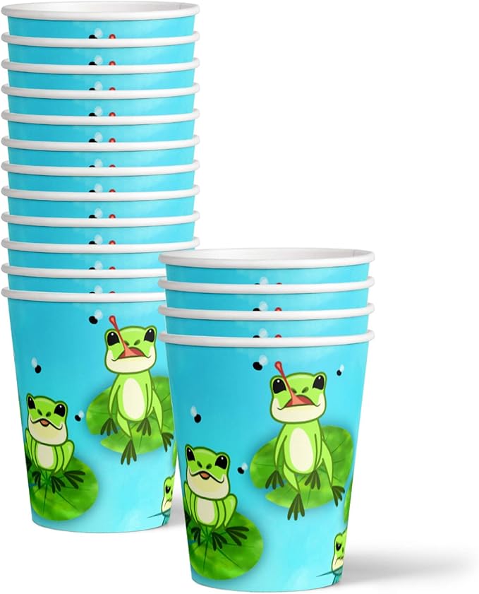 Frog Birthday Party Supplies Set Plates Napkins Cups Tableware Kit for 16