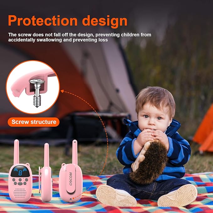 GOCOM Walkie Talkies for Kids, Kids Toys Handheld Child Gift Walky Talky, Two-Way Radio Boys & Girls Toys Age 3-12, for Indoor Outdoor Hiking Adventure Games