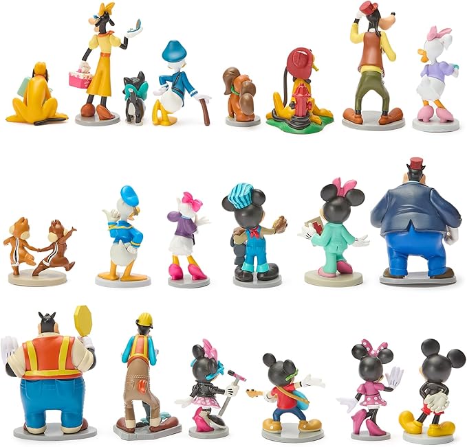 Disney Store Official Mickey Mouse & Friends Mega Figure Set - 20 Fully Sculpted Figurines - Includes Mickey, Minnie, Donald, Goofy, Pluto, & More for Fans of Toy Figures & Playsets