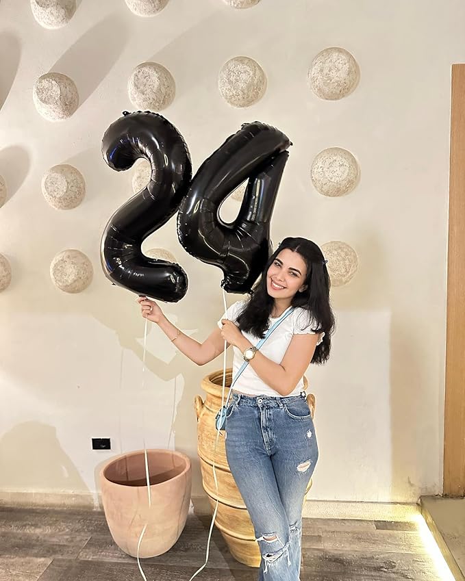 40 Inch Black Number 15 Balloon, Giant Number 15 Balloons for 15th Birthday Decorations, Party Supplies for Baby Boy Girl, Black Party Decor