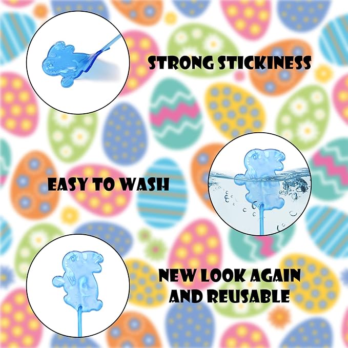 Easter Eggs Filled with Sticky Hands –24 Pack Pre-Filled Easter Eggs with 24 Assorted Sticky Hands Toys, Easter Basket Stuffers for Kids, Party Favors