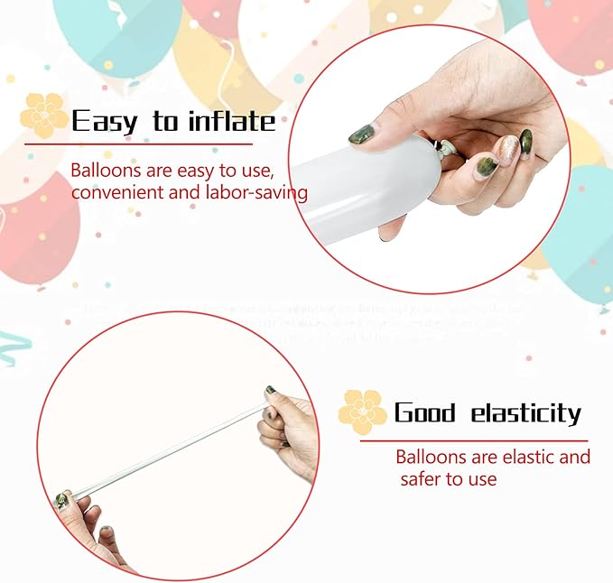 100Pcs 260 Balloons White Long Balloons for Balloon Garland Thickening Skinny Latex Twisting Balloon for Animals Modeling Christmas Birthday Wedding Party Decorations