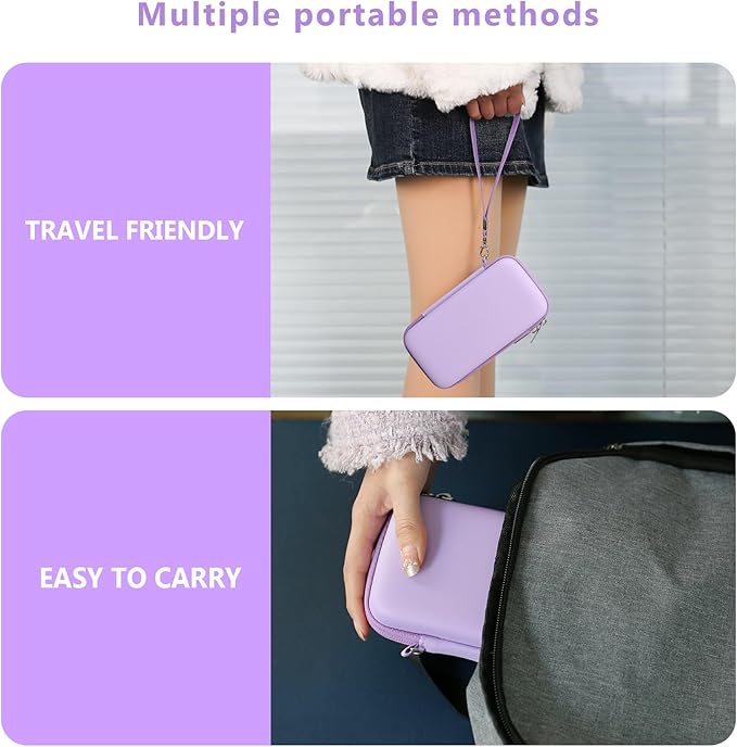 Supmay Carrying Case Compatible with CCTU / TEBIYOU Kids Handheld Games Preloaded 218 Retro Video Games, Portable Gaming Electronic Toys Storage Holder Travel Bag with Mesh Pocket for USB Cable,Purple