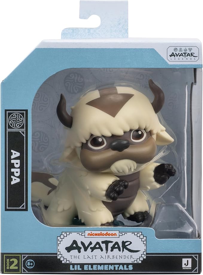 Jazwares Avatar: The Last Airbender Appa - 4-Inch Mini Figure in Kawaii Style in Dynamic Pose with Display Base