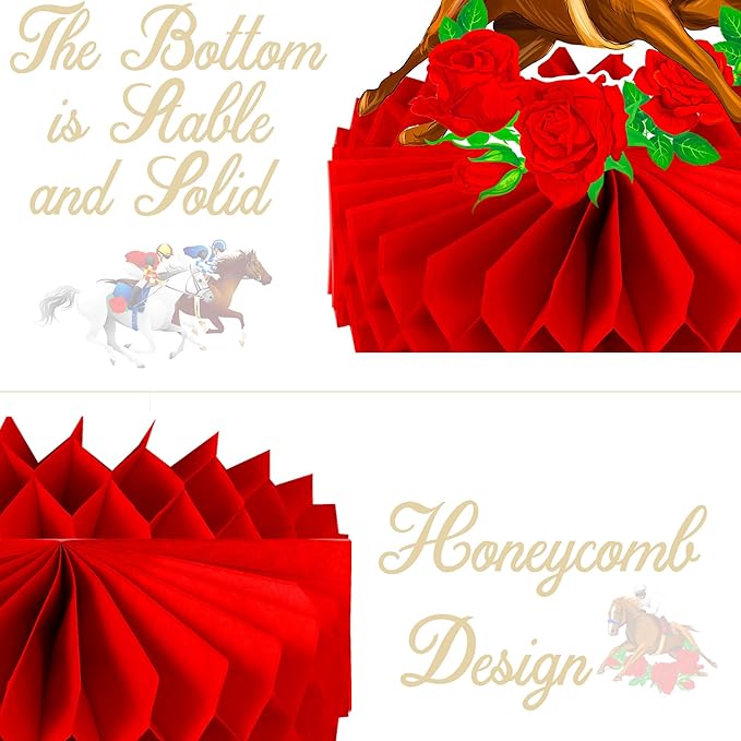 umoni 14pcs Derby Horsing Honeycomb Centerpieces Derby Horse Decorations Horse Racing Game Party Supplies Derby Party Table Decoration for Derby Day Festival Decor