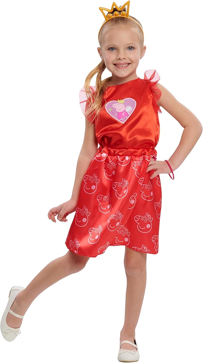 Just Play Peppa Pig Dress Up and Pretend Play Trunk, Reusable Cardboard Trunk with 18-pieces, Size 4-6X, Kids Toys for Ages 3 Up, Amazon Exclusive