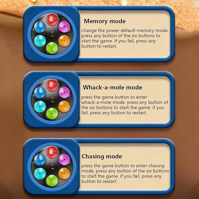 Light Up Memory Game for Kids, 3 Modes Electronic Toys, Handheld Game with Lights and Sounds, Games Console with Button Controls, Educational Toys with Interactive Play, Kids Ages 3+ Travel