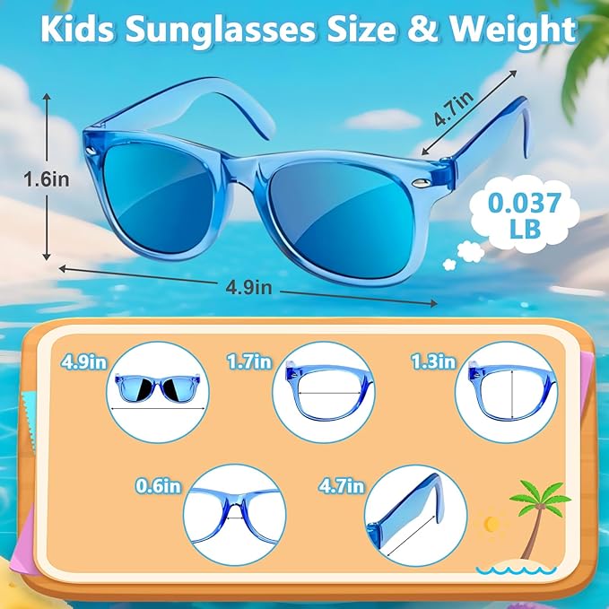 Kids Sunglasses Bulk Party Favors, Neon Polarized UV400 Protection for Boys Girls Ages 3-8, Goodie Bags Stuffers for Birthday Valentine Beach Pool & Classroom Party Supplies (24 Packs)
