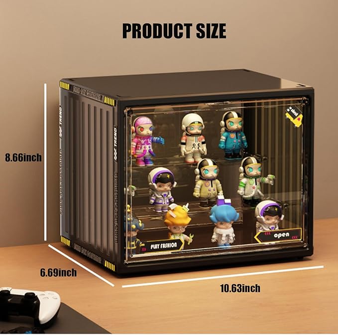 Acrylic Display Case Stand for Figures Unique Design 3 Tier Display Box for Collectibles Stackable Dustproof Clear Display Stand for Pop Mart Action Figures