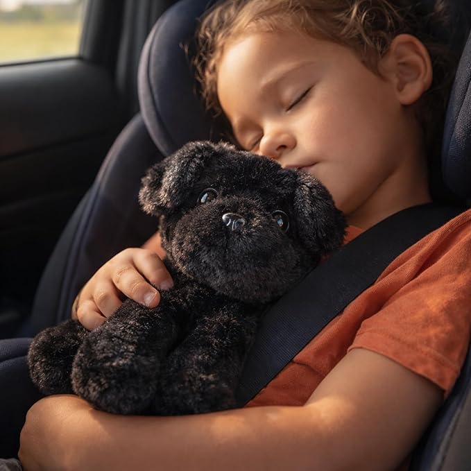 Small Retrievers Labs Labrador Puppy Dog Stuffed Animals Plush Toys for Kids Boys Girls Birthday Bedtime Easter, 7.9" Black