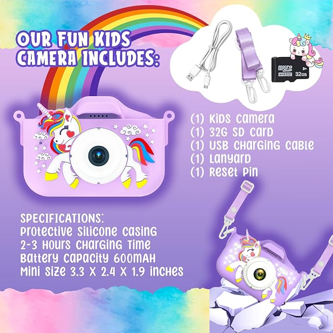 Pinatas Kids Digital Camera for Boys & Girls, Ages 3-7, Unicorn Camera
