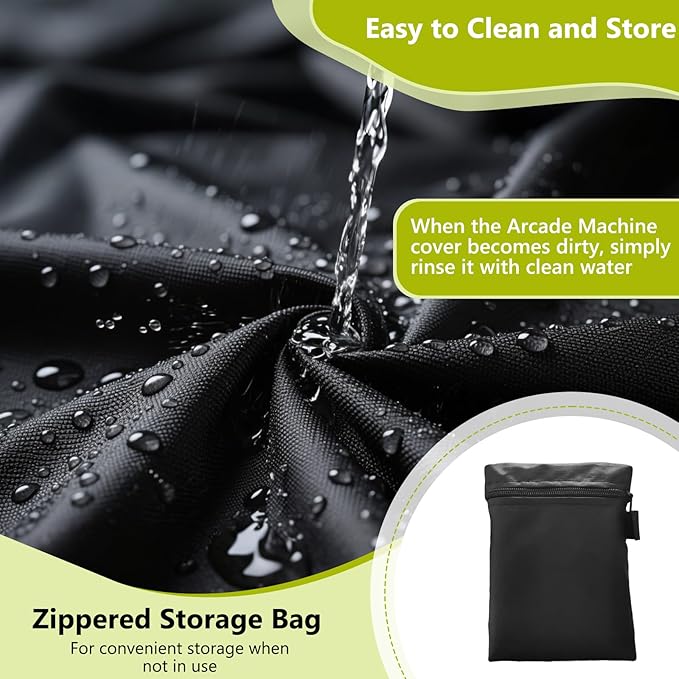 STARTWO Arcade Machine Cover, Heavy Duty and Dustproof Electronic Game Machine Covers for arcade 1up, Quality Waterproof Protection for Pacman, Size 31"L x 22"W x 66"H, Black