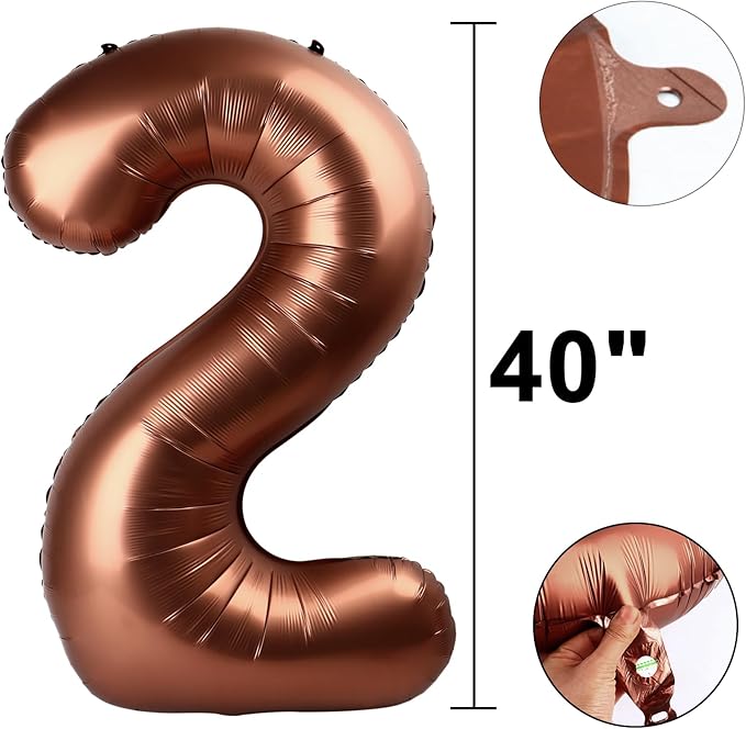 40 Inch Dark Brown Balloon Number 23,Chocolate Jumbo Mylar Foil Helium Balloon for 23th Digital Balloons for Birthday Party,Wedding Anniversary Party Decorations