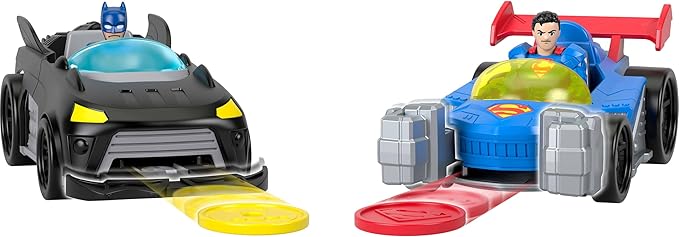 Fisher-Price Imaginext DC Super Friends Metal Force Playset, Batmobile & Supermobile Toy Cars with Batman & Superman Action Figures & Accessories (Amazon Exclusive)