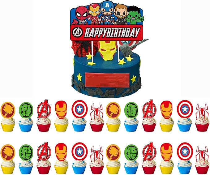 25PCS Cake Toppers Cupcake Toppers Cake Decorations Birthday Party Supplies Decorations (Style 4)