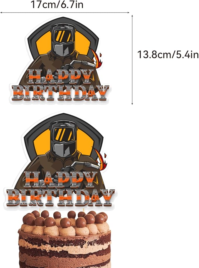Electric Welding Party Decorations Electric Welding Birthday Party Supplies Includes Electric Welding Birthday Banner Cake Topper Cupcake Toppers Balloons for Electric Welder Birthday Party