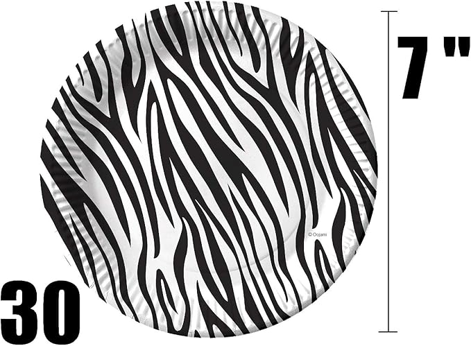 Serves 30 Guest Jungle Safari Zoo Animal Print Birthday Party Supplies Pack 9" Dinner Plates 7" Dessert Plates 12 oz Cups Napkins Zoo Animal Print Jungle Safari Themed