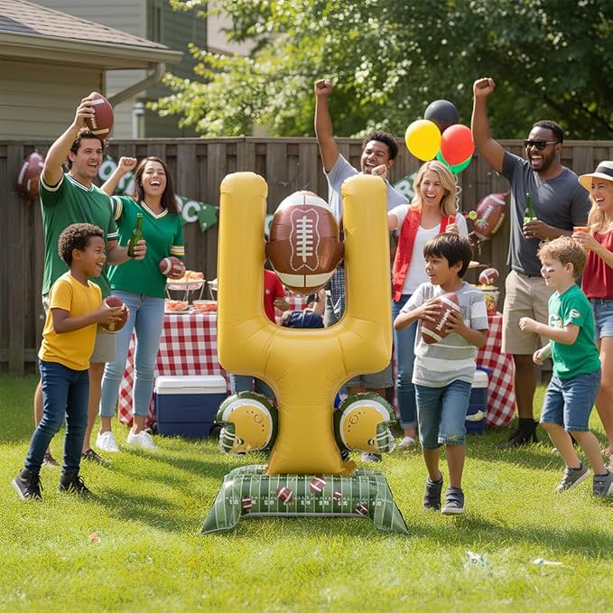 Football Party Supplies, 59 Inch Standing Football Goal Post Balloons for Party Decorations, Sports Theme Birthday, Game Day Celebration, Outdoor & Indoor Photo Backdrop