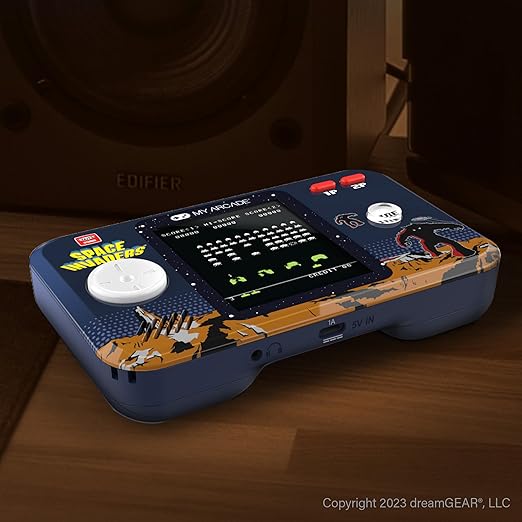 My Arcade Space Invaders Pocket Player Bundle: Officially Licensed, Portable Gaming Console, Travel Case and Screen Protector Included