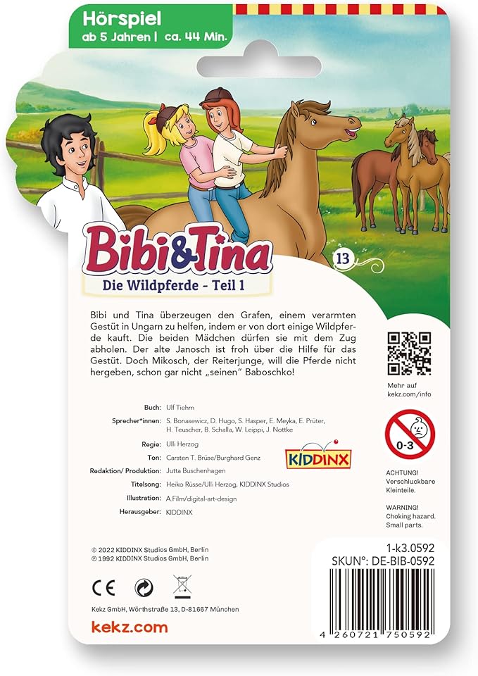 Audiochip for Biscuit Headphones, Bibi and Tina - Kekz 3: The Wild Horses - The Gift for Easter for Boys and Girls - Audio Play for Children from 5 Years, Playing Time Approx. 44 Minutes