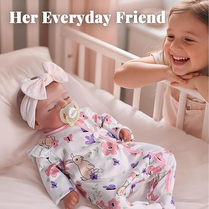 BABESIDE Lifelike Reborn Baby Dolls Girl - 20 Inch Realistic Newborn Baby Dolls with Poseable Body, Real Life Baby Dolls with Accessories for 3+ Year Old Girls Gifts, Pretend Play, Collection
