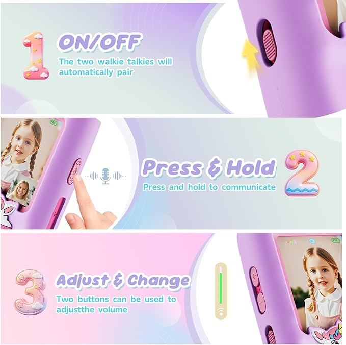 Video Walkie Talkies for Kids, 2 Pack Walkie Talkies with HD Camera, Long Range Two Way Radio with 4 Voice Effects, Christmas Birthday Gifts for Boys Girls 3 4 5 6 7 8 9 Year Olds