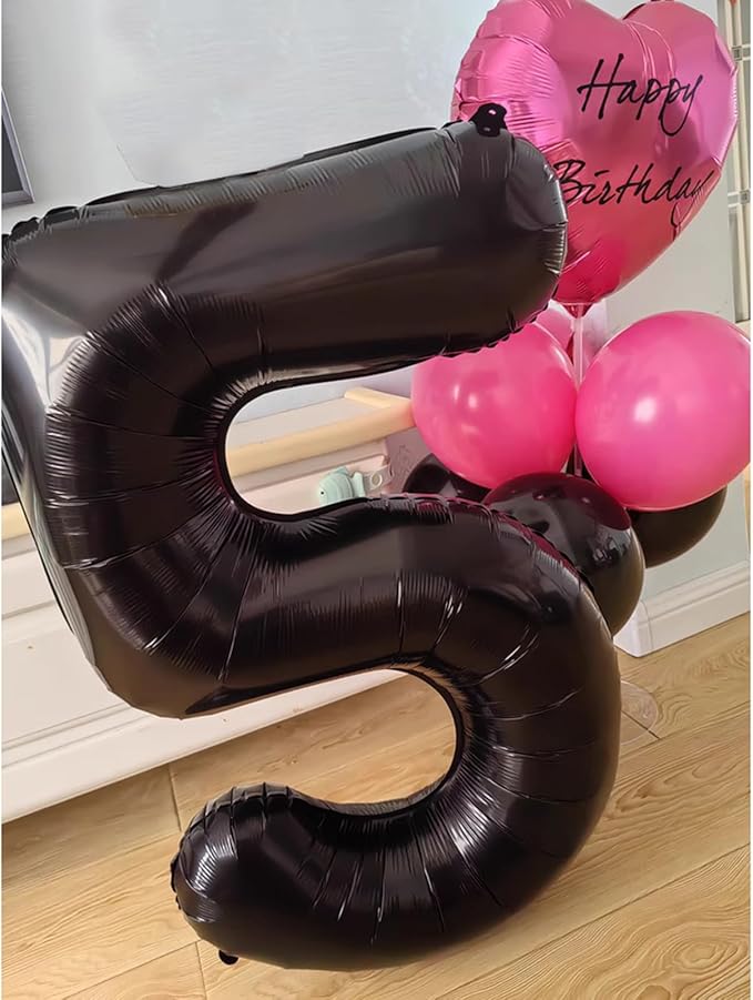 40 Inch Black Number 50 Digital Balloon,Jumbo Mylar Foil Helium Balloon for 50 Balloons for Birthday Party,Wedding Anniversary Party Decorations