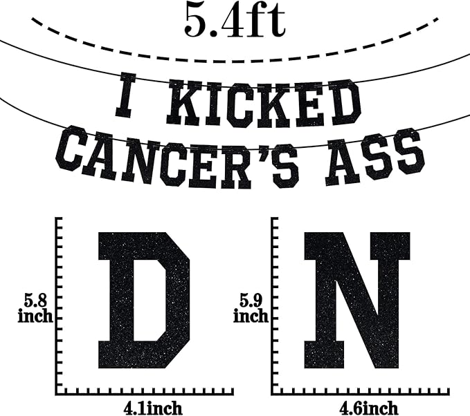 I Kicked Cancer's Ass Banner, Cancer Free Party, Cancer Survivor/Cancer Free Party Decoration Supplies, Funny Battle Cancer Gift
