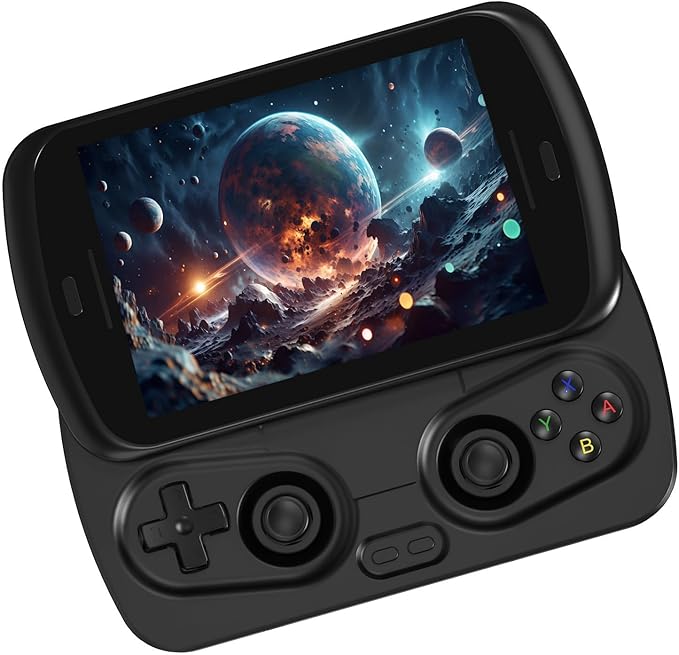 Anbernic RG Slide Retro Handheld Game Console , 4.7-inch LTPS in-Cell Screen Capacitive Joystick Android 13 System Support AI Assistant 5G WiFi Bluetooth 5.0 NO Game Card(Black)