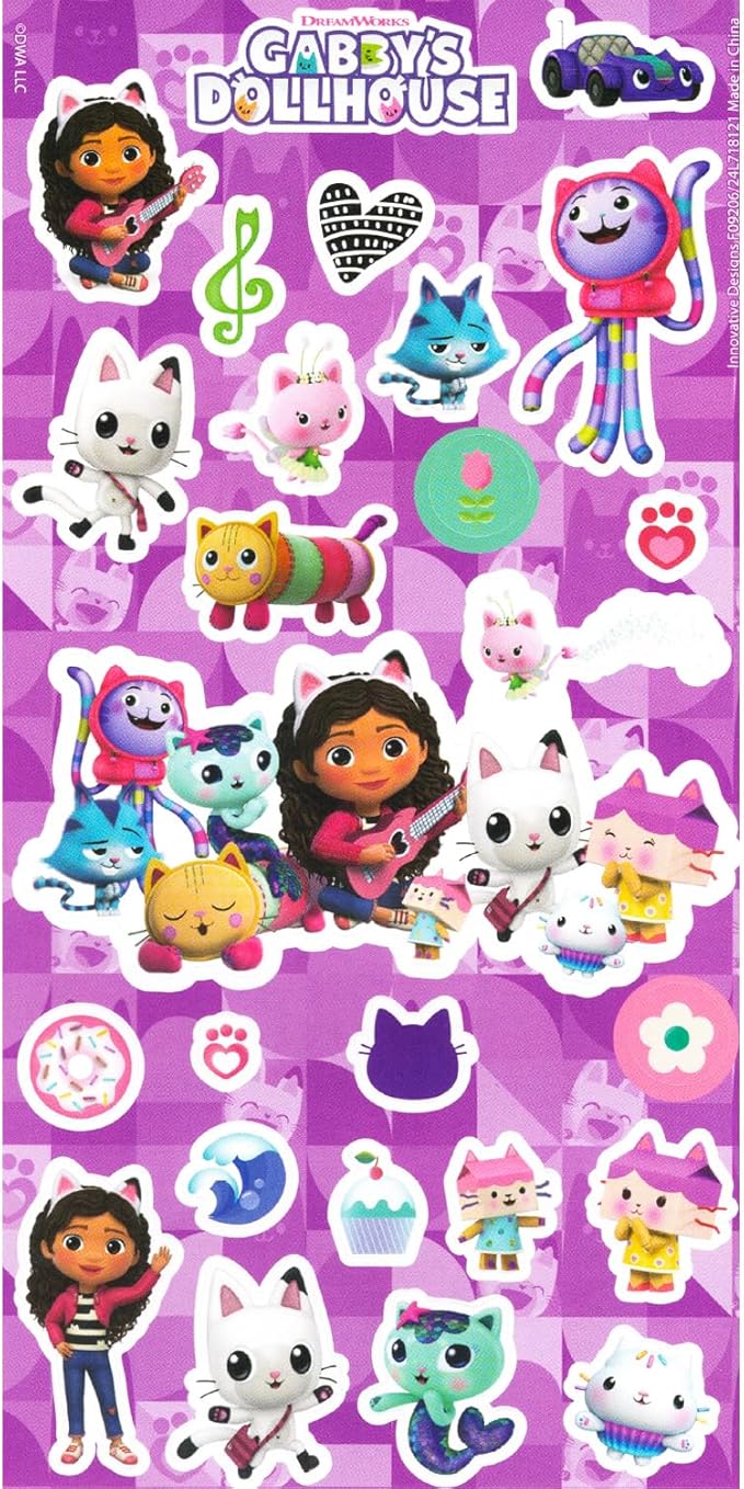 DreamWorks Gabby's Dollhouse Paddle Ball Party Favors - Bundle With 6 Games Plus Stickers for Kids, Toddlers | Party Supplies