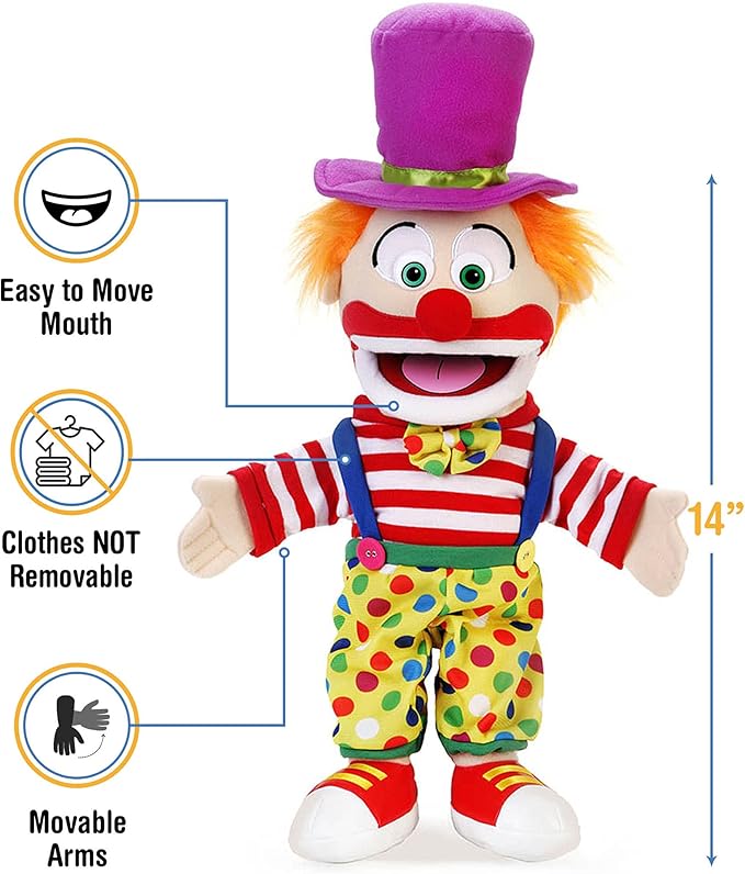 14" Clown, Hand Puppet