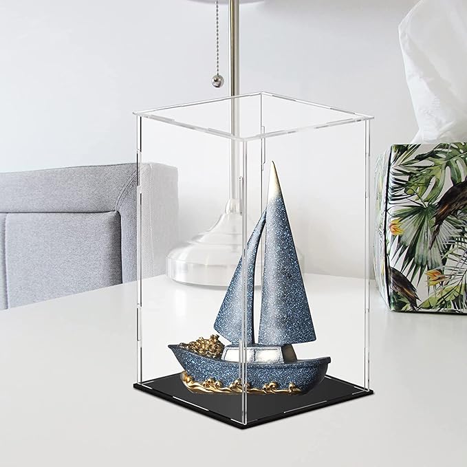 Display Case 5.9x5.9x9.8inch,15x15x25cm for Collectibles Assemble Clear Acrylic Box Alternative Glass Case for Display Action Figures Home Storage Organizing Toys