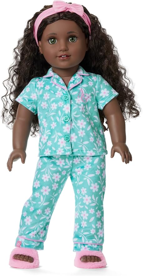 American Girl Truly Me, 18-inch Doll Clothes, Flower Fun PJs, with Headband and Slippers, Ages 6 Years+