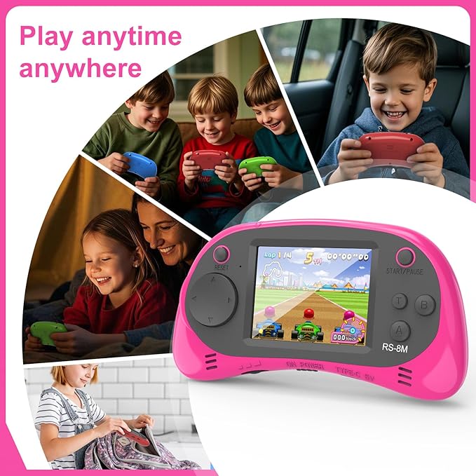 Handheld Games for Kids -16 Bit Retro Video Game with 220 HD Electronic Games - 2.5'' IPS Portable Travel Game Gifts for Boys Girls Ages 4-12