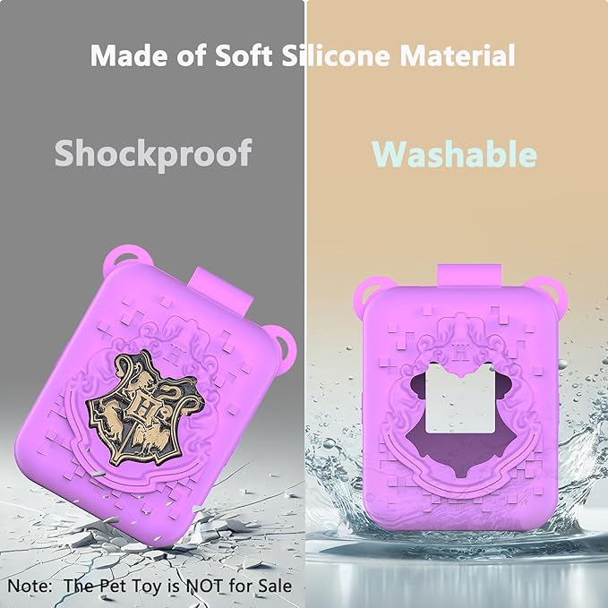 Silicone Case for Bitzee Harry Potter Interactive Digital Pet, Protective Cover for Harry Potter Bitzee Virtual Electronic Pets Accessories (Purple Case)