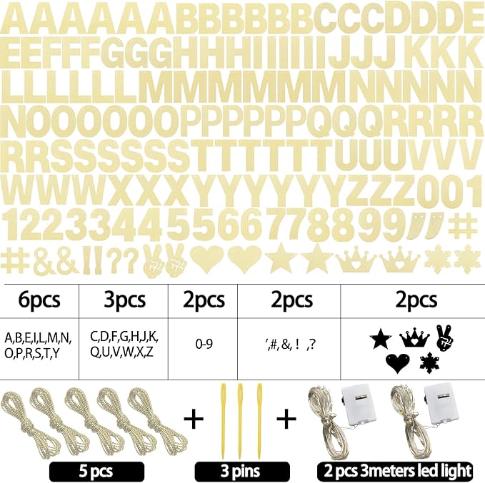 167Pcs DIY Glitter Customizable Banner Kit Custom Banners DIY Happy Birthday Letters Banner Happy New Year Banners Christmas Baby Shower Birthday Party Supplies(Glitter Champagne Gold)