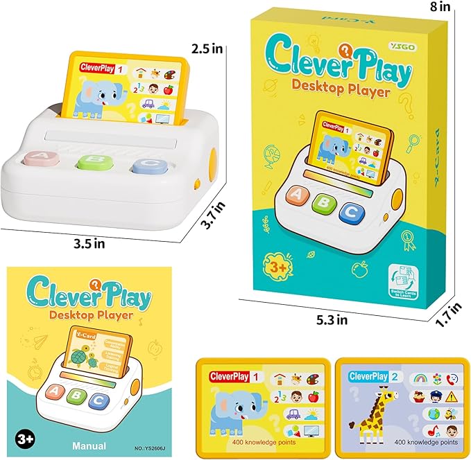 Educational Toys for Kids 3-7 Years Old, Interactive Learning Game with 800 Quiz Questions, Montessori Brain Training Activity, Autism Sensory Speech Therapy Gift for Toddler Boys Girls