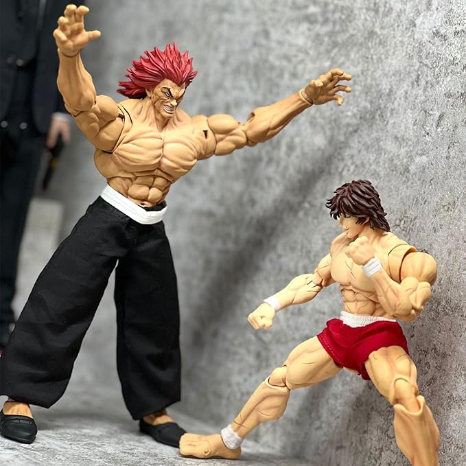 2pcs Hanma Yujiro Action Figure Movable Joints Figures Muscular Man Anime Figurine Hanma Figure Model Desktop Collectibles Gift