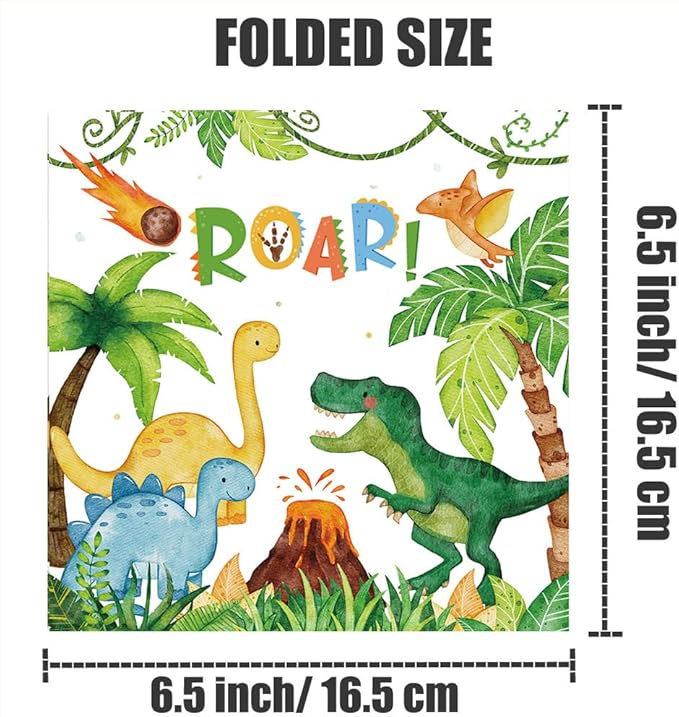 40 Pcs Dinosaur Plates and Napkins, Watercolor Dinosaur Birthday Party Supplies, Theme Party Decoration, for Boys Kids