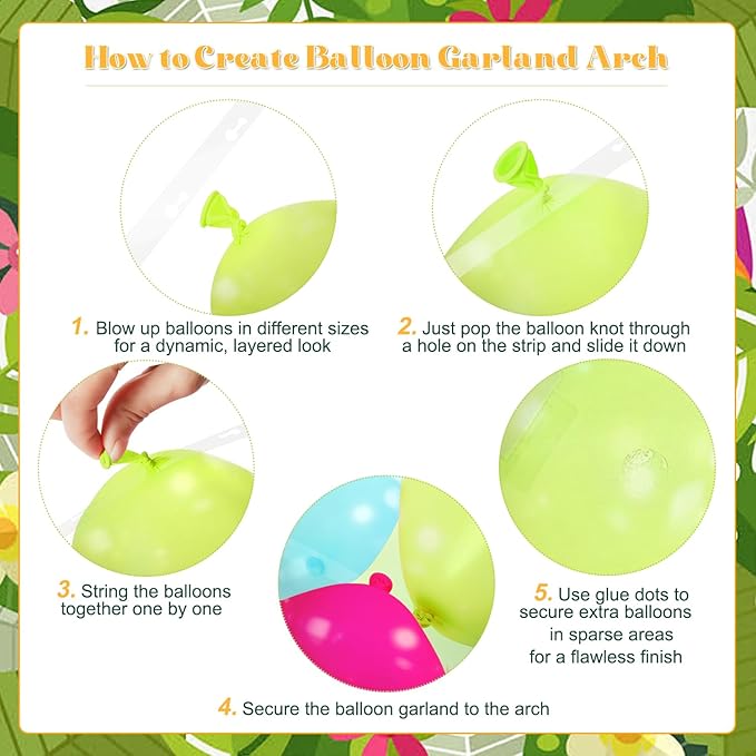Tropical Luau Balloon Arch Kit 146Pcs Hot Pink Pearl Pink Green Blue Orange Gold Metallic Green Confetti Balloons with Palm Leaves for Summer Tropical Luau Hawaiian Theme Party Decorations