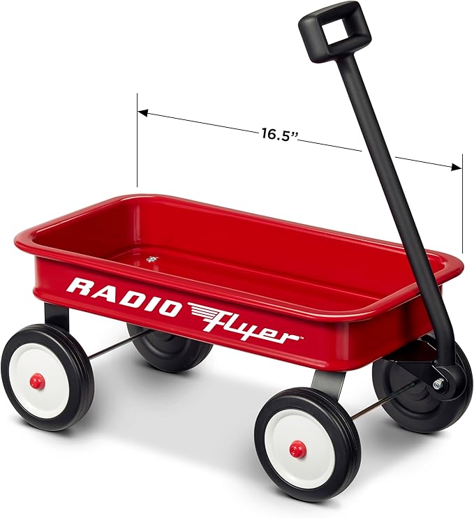 Radio Flyer Mini Classic Red Wagon for Kids, 16.5" Toy Wagon for Kids Aged 1.5+, Play-Size Version of the Classic, Durable Wheels, Working Handle, for Toys, Crafts & Gift Displays (Amazon Exclusive)