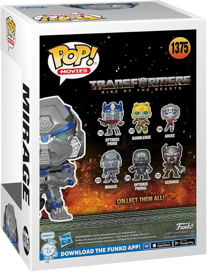 Funko POP! Movies: Transformers: Rise of The Beasts - Mirage - Collectable Vinyl Figure - Gift Idea - Official Merchandise - for Kids & Adults - Movies Fans - Model Figure for Collectors and Display