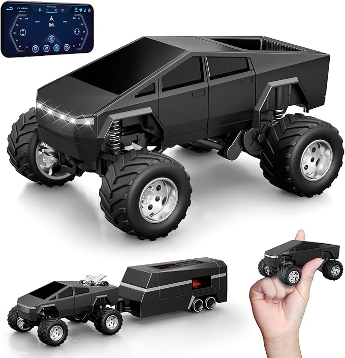 MINI RC Car,APP Controlled 1:64 Scale Alloy Off Road MINI RC Truck | Remote Control Car Speed/Steering Adjustable | 2.4Ghz Monster Truck Toys | Birthdays Gift for Boys Girls & Adults
