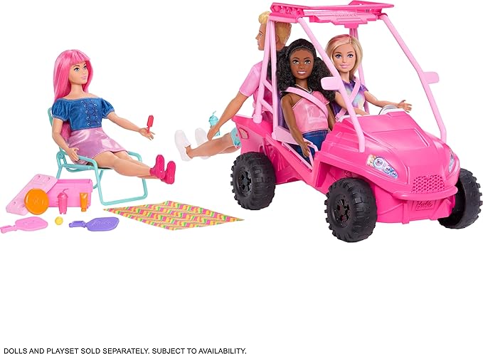Barbie Mysteries: Beach Detectives Playset with Beach Buggy Toy Car & 10+ Accessories, Including Chair & Towel